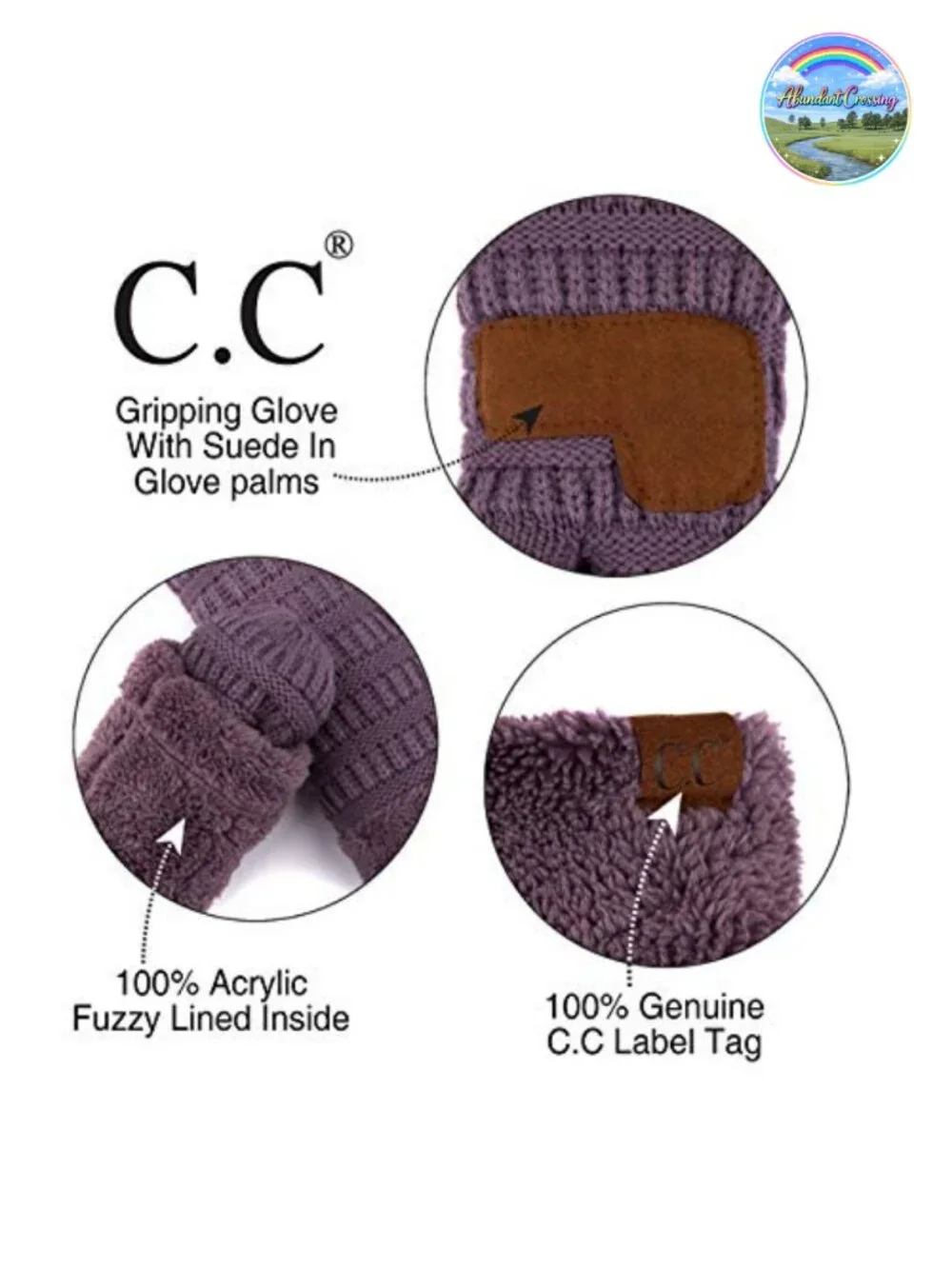 Thick Fuzzy Fleece Lined Warm Winter Knitted Mittens Gloves